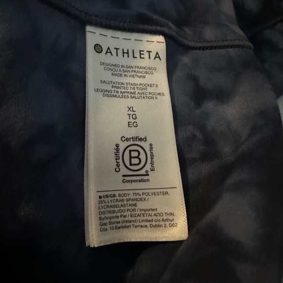 Athleta Women's Marble Pattern Capris - Blue and Black - Picture 2 of 4